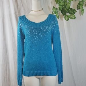 Gorgeous justice blue sparkle sweater sz 18
